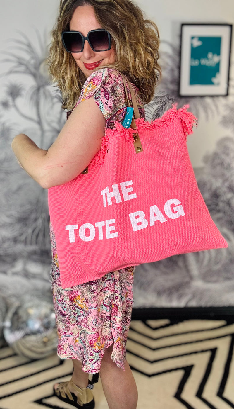 Fringed Canvas Tote Bag