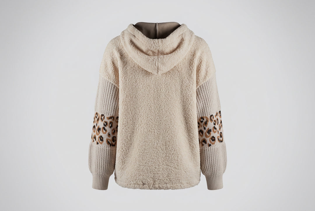 Snuggle Boucle Knit Sleeve Jacket in Cream
