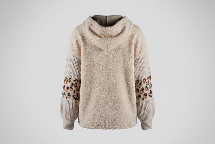 Snuggle Boucle Knit Sleeve Jacket in Cream