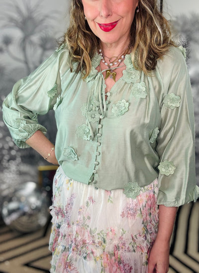 Fern Floral Applique Shirt