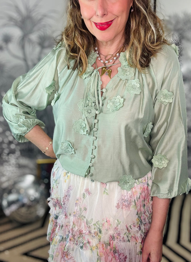 Fern Floral Applique Shirt