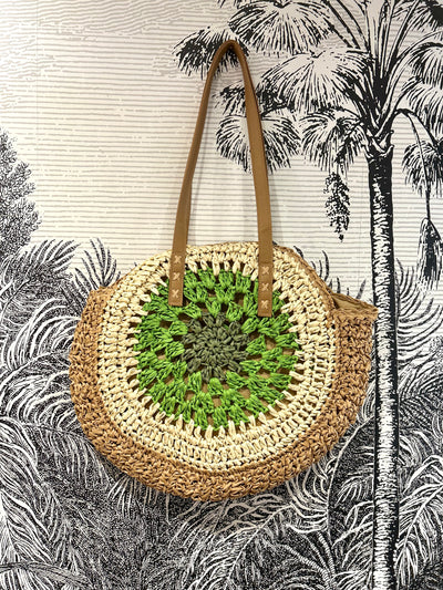 Sequin Palm Tree Circle Bag