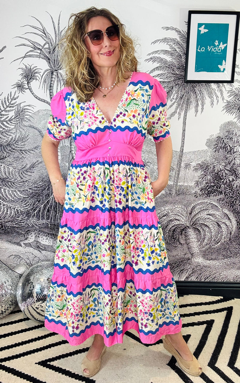 Meredith Puff Sleeve Tea Dress