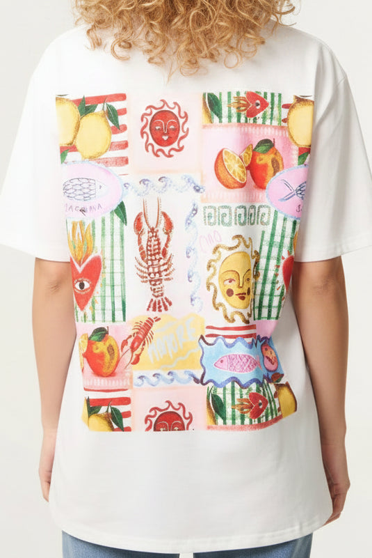 Summer Sun Cotton Printed T Shirt