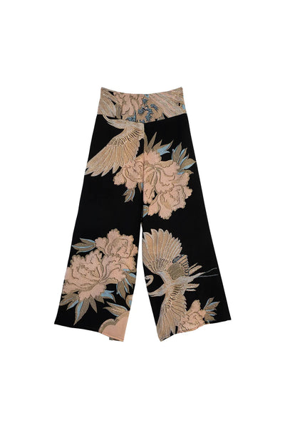 Crane Black Crepe Palazzo Trousers