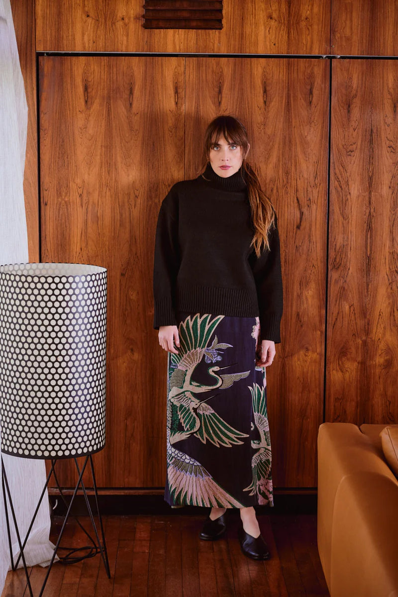 Crane Emerald A-Line Maxi Skirt