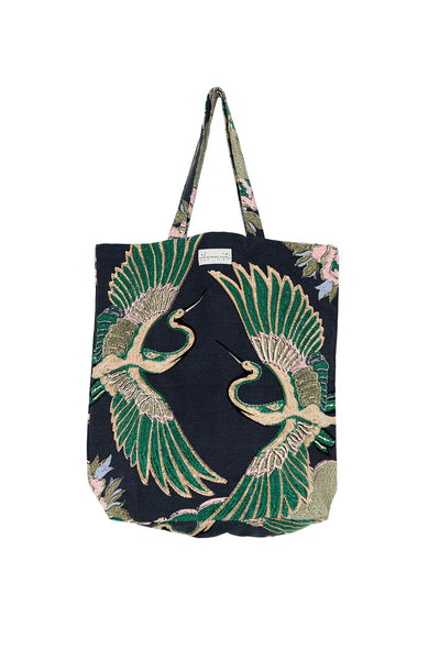 Crane Emerald Canvas Bag