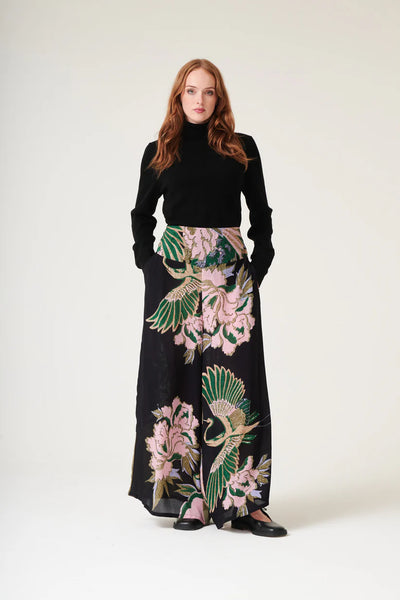 Crane Emerald Crepe Palazzo Trousers