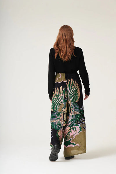 Crane Emerald Crepe Palazzo Trousers