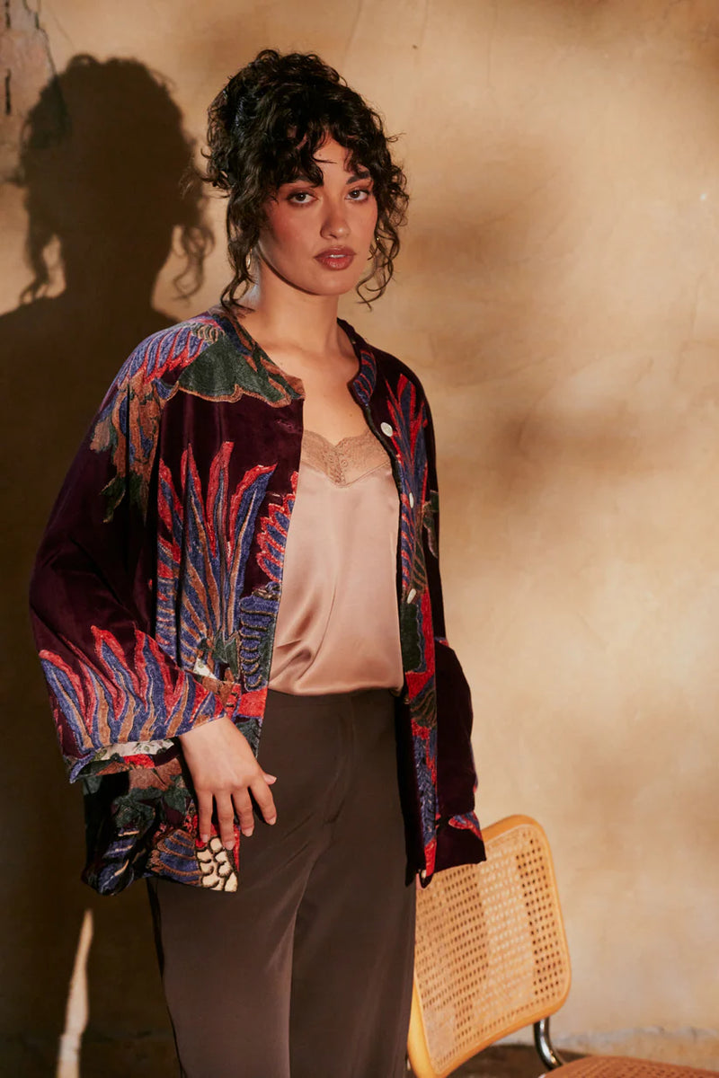 Crane Plum Velvet Jacket