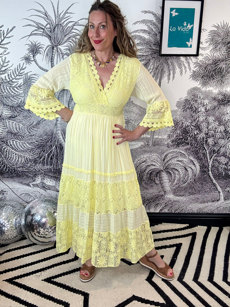 Dawn Tiered Lace Maxi Dress