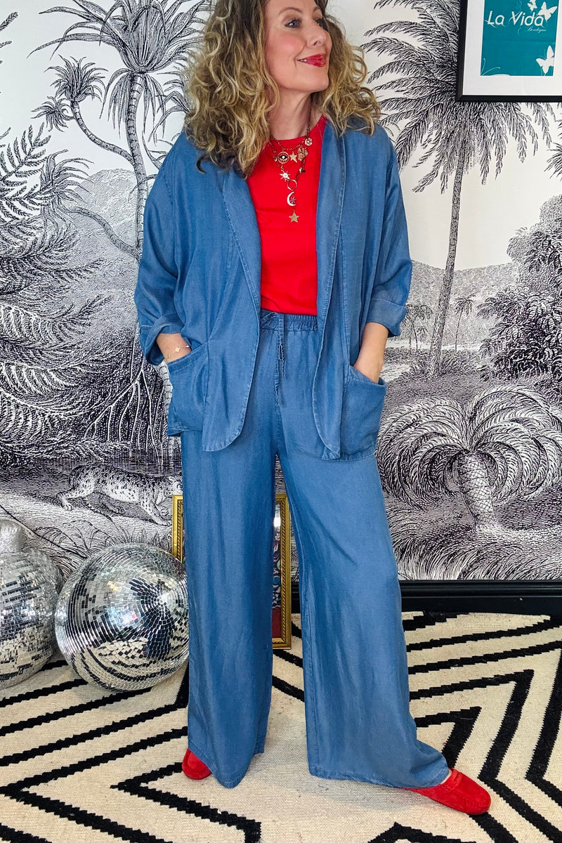 Merle Floaty Tencel Denim Kimono