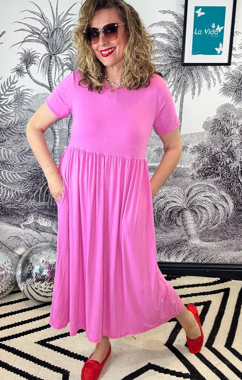 Jennifer Round Neck Jersey Dress