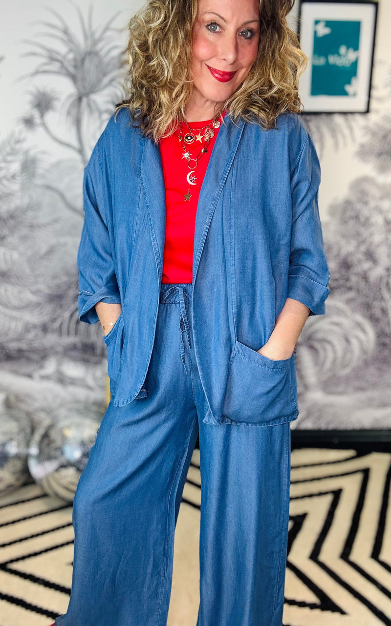 Merle Floaty Tencel Denim Kimono
