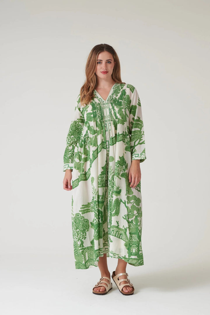 Giant Willow Green Pinch Pleat Dress
