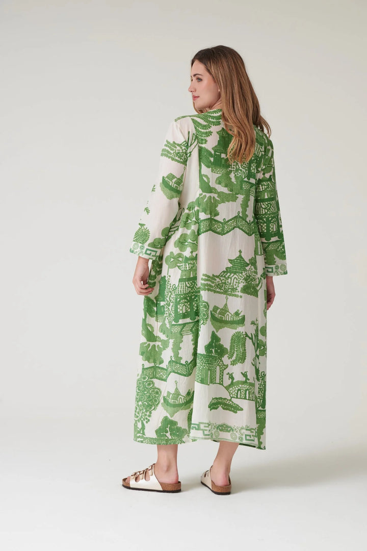 Giant Willow Green Pinch Pleat Dress