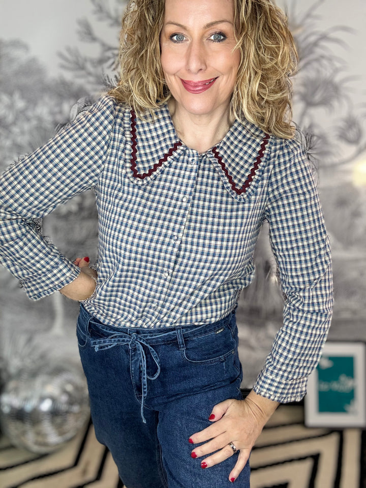 Willow Big Collar Gingham Shirt