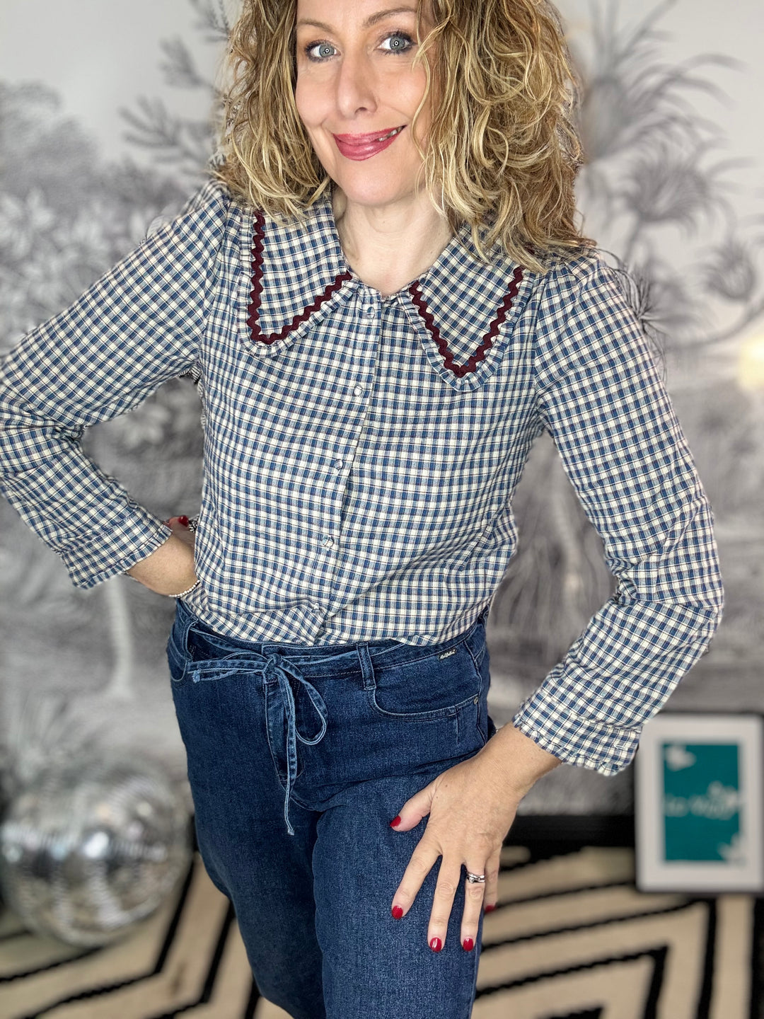 Willow Big Collar Gingham Shirt