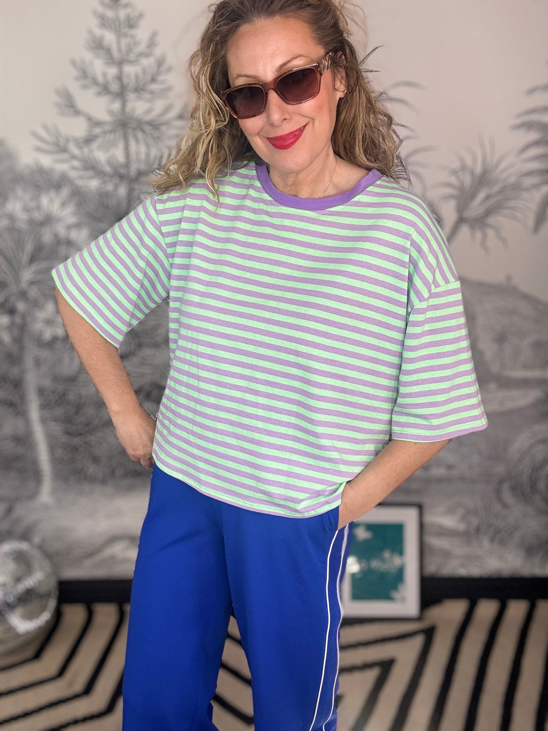Clara Classic Breton Stripe Relaxed Fit Tee