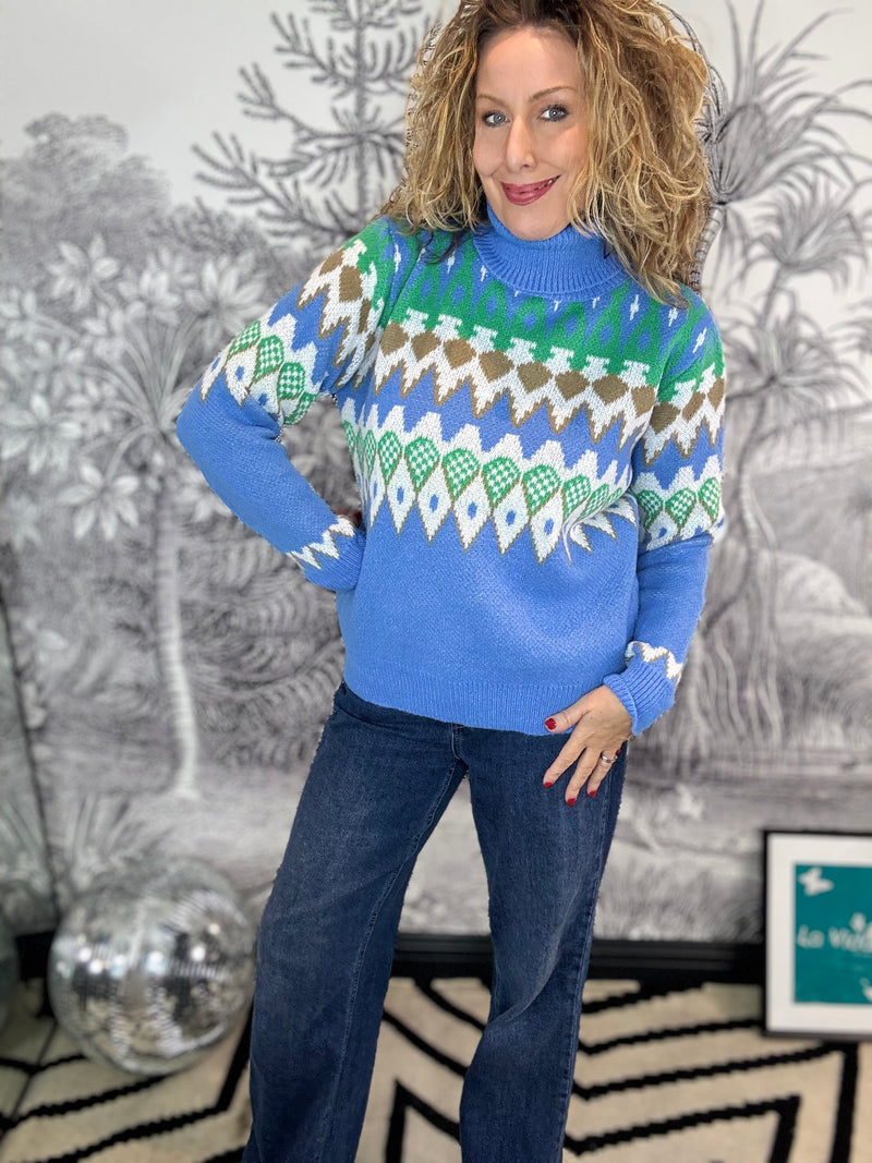Fin Fairisle High Neck Jumper