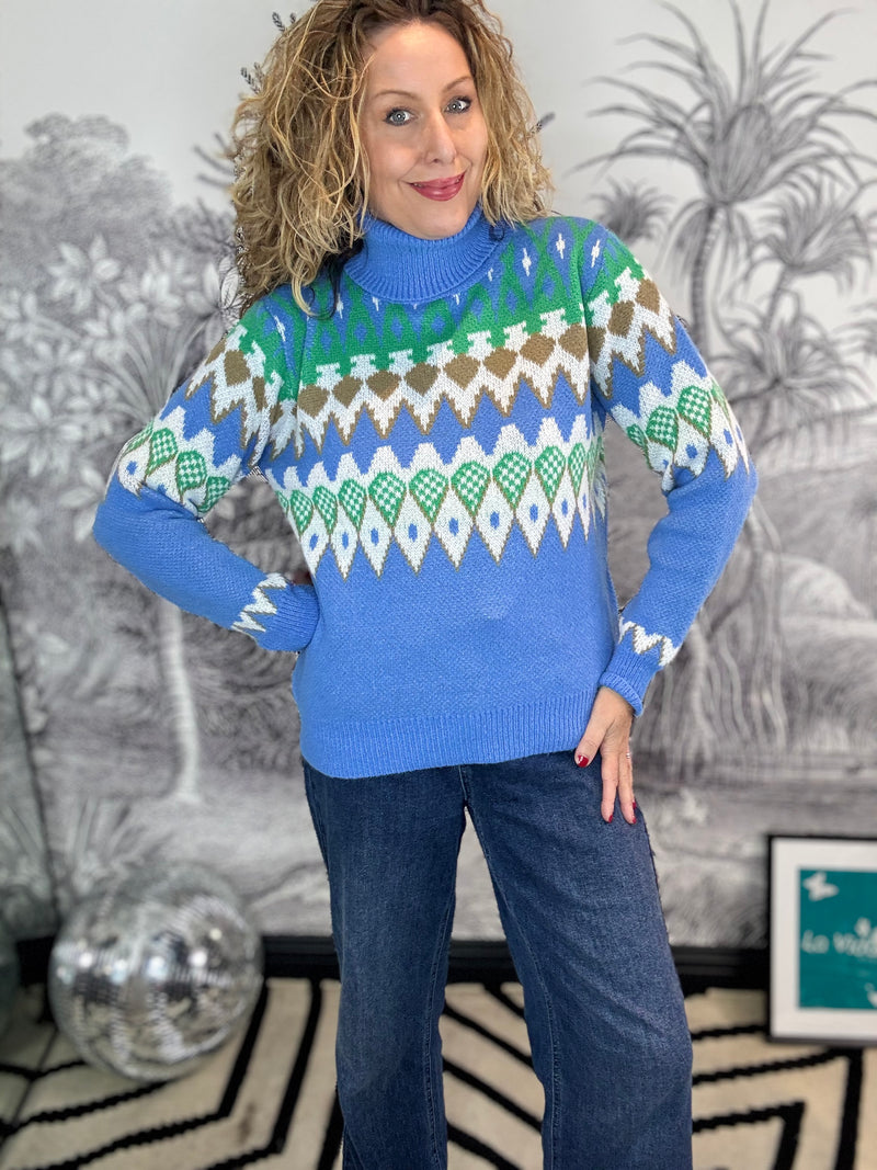 Fin Fairisle High Neck Jumper