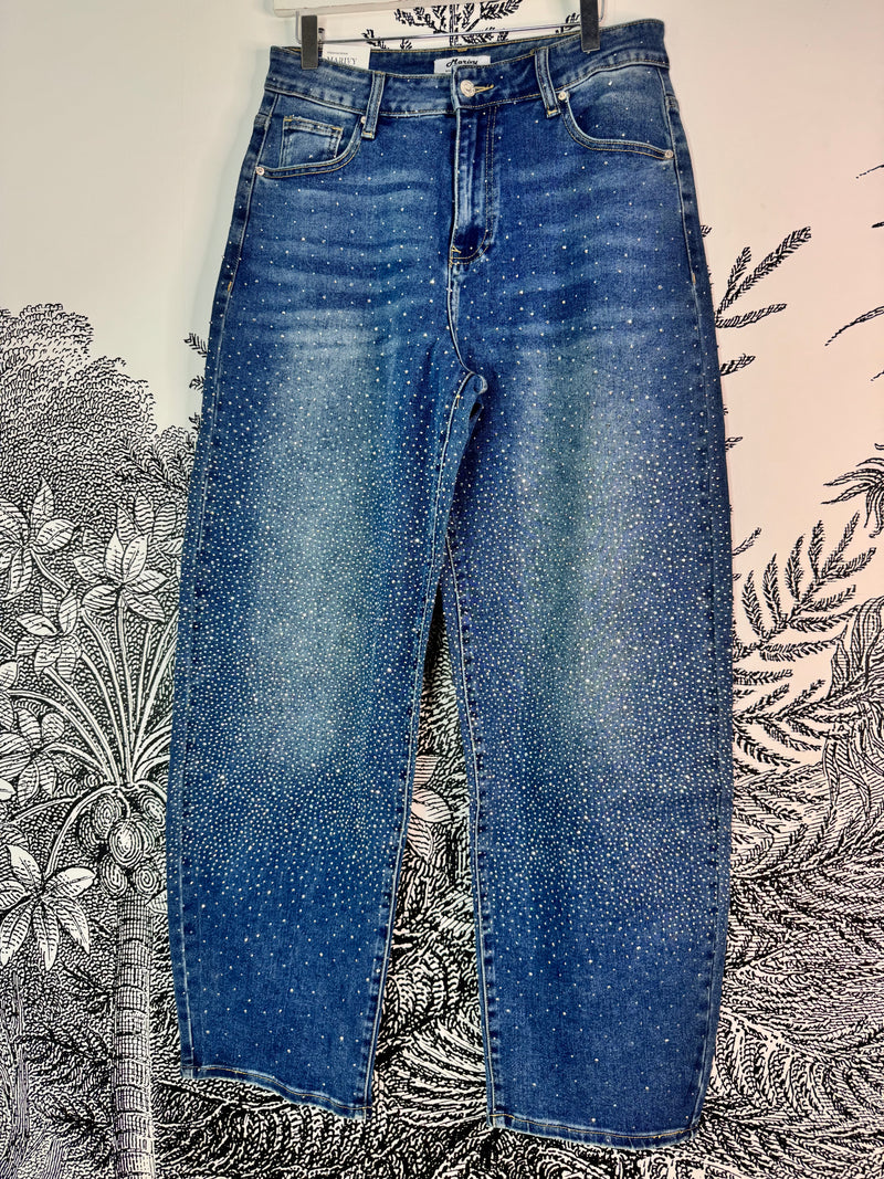 Stardust Sparkle Stone Barrel Jeans