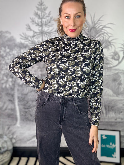 Rolinde Long Sleeve Top in Floral Khaki