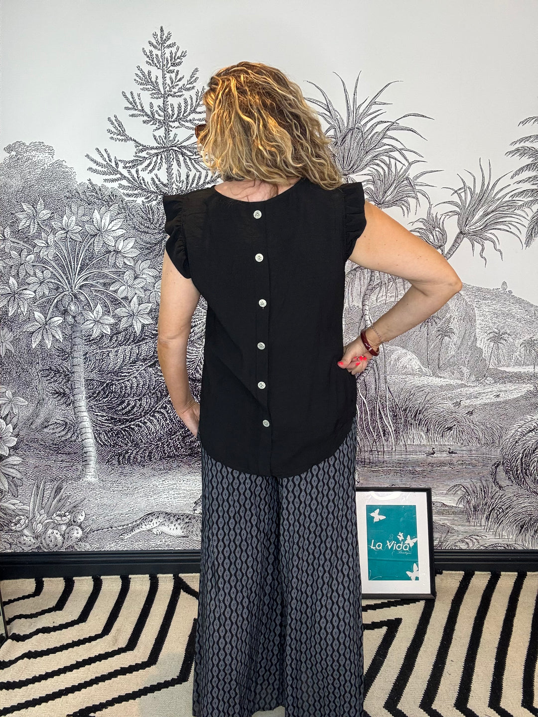 Donna Best Seller Button Back Top Autumn Colours