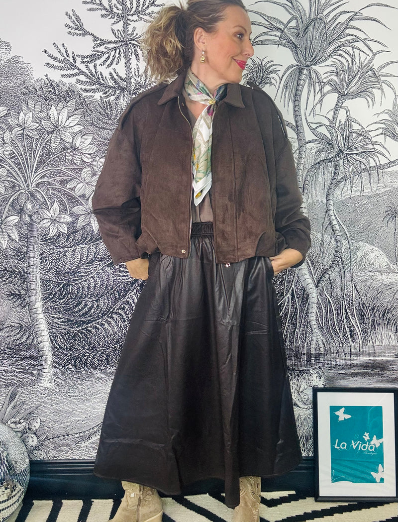 Sydney Suedette Puffball Jacket