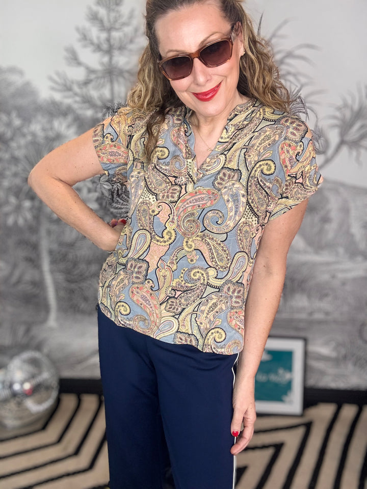 Andrea Blouse in Paradise Sky