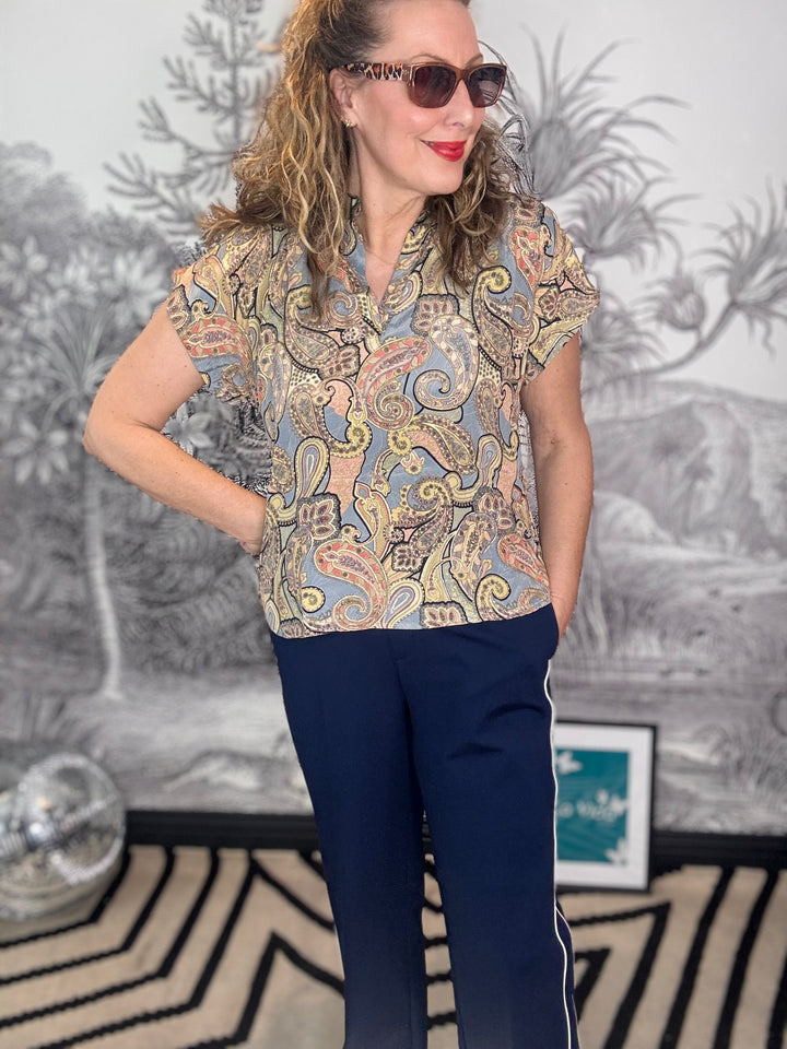 Andrea Blouse in Paradise Sky