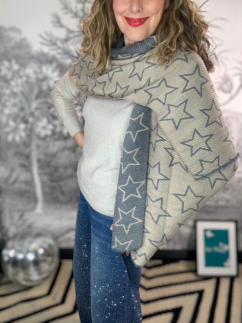 Tushar Star Plisse Winter Scarf