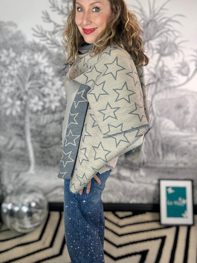 Tushar Star Plisse Winter Scarf