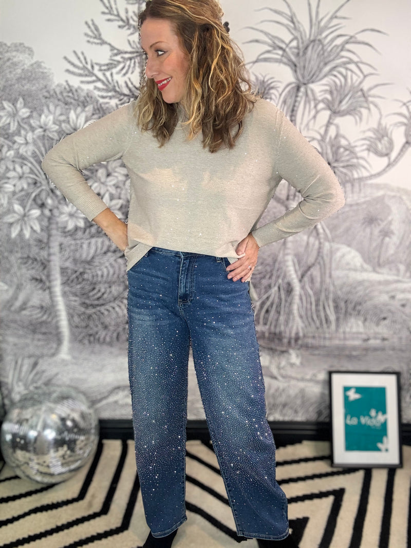 Stardust Sparkle Stone Barrel Jeans