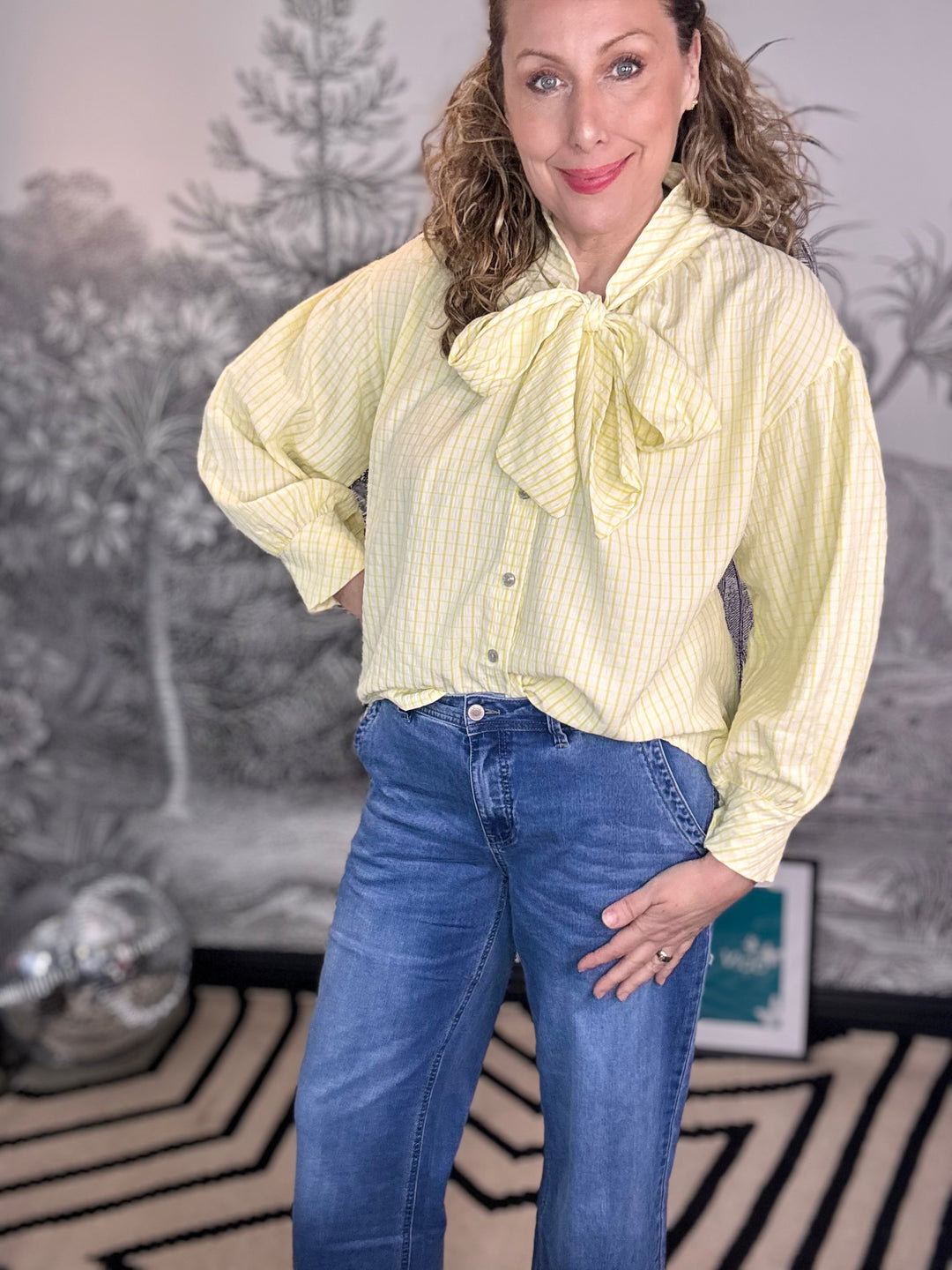 Phoebe Pussy Bow Yellow Blouse