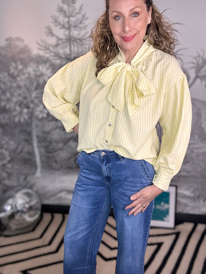 Phoebe Pussy Bow Yellow Blouse