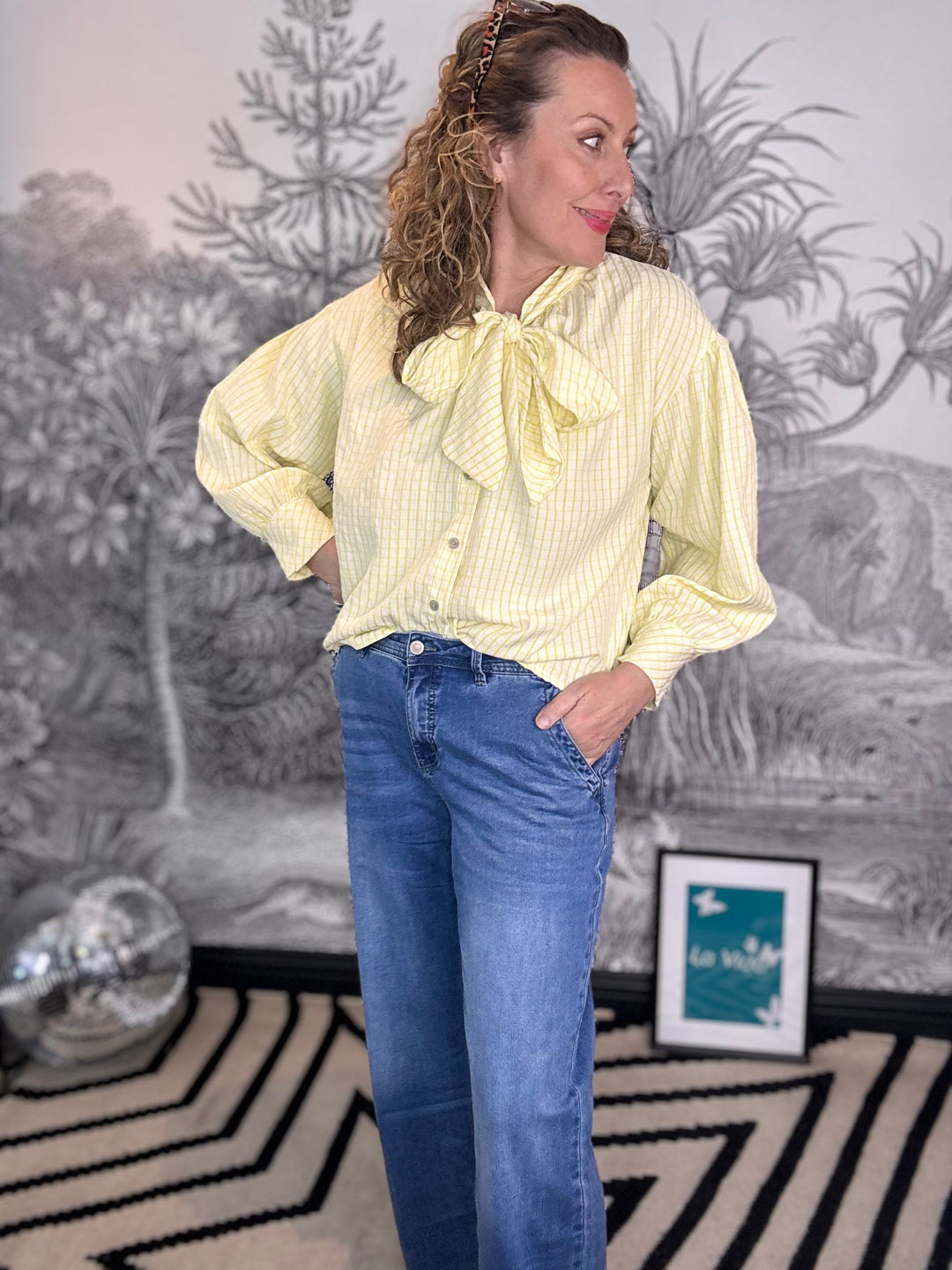 Phoebe Pussy Bow Yellow Blouse