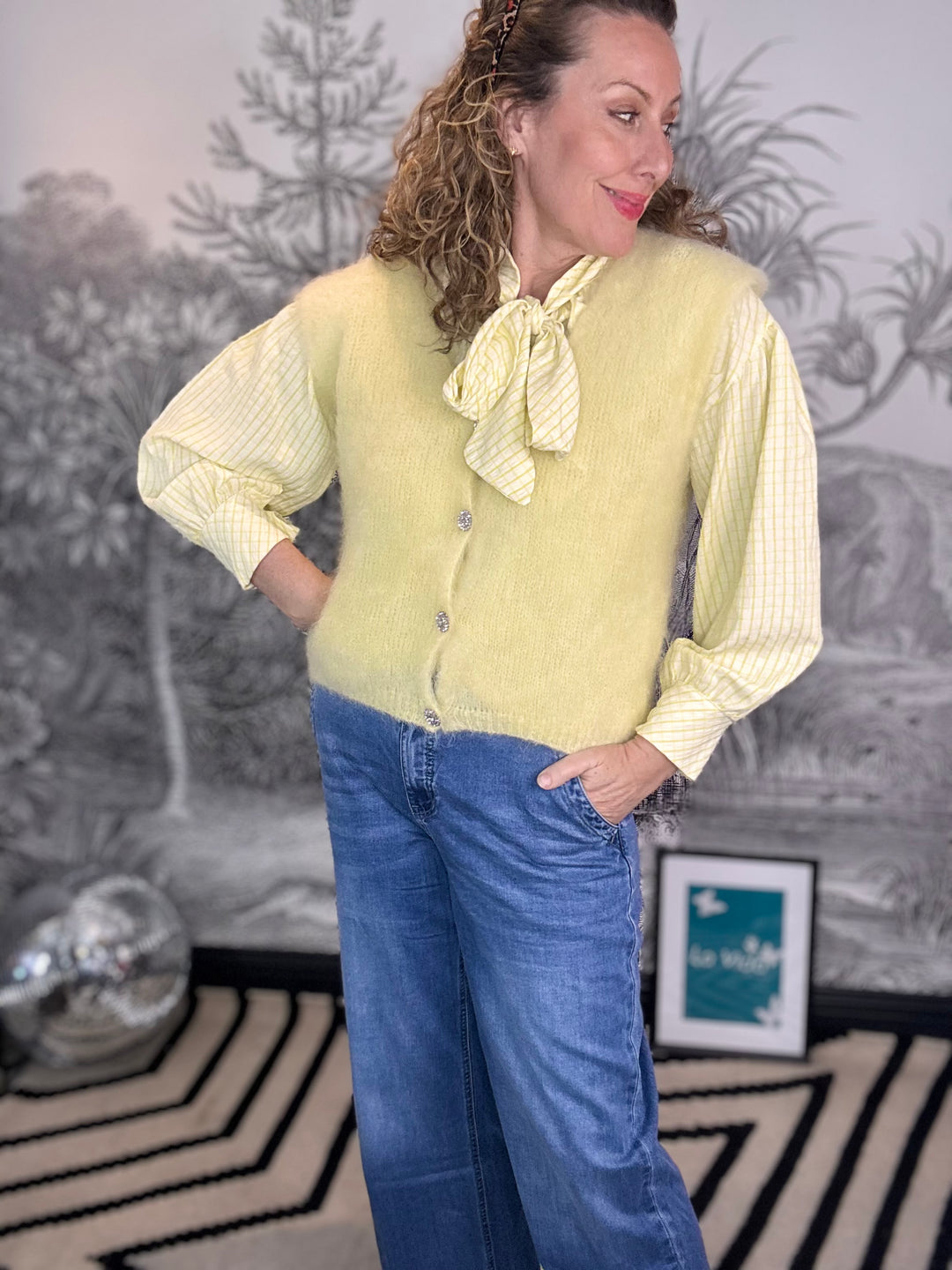 Phoebe Pussy Bow Yellow Blouse