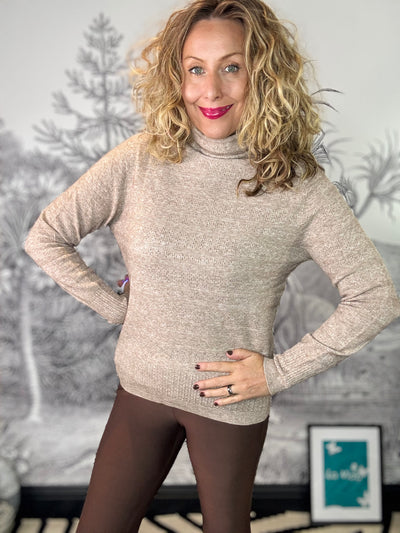 Luisa Soft Polo Neck Merino Wool Textured Knit