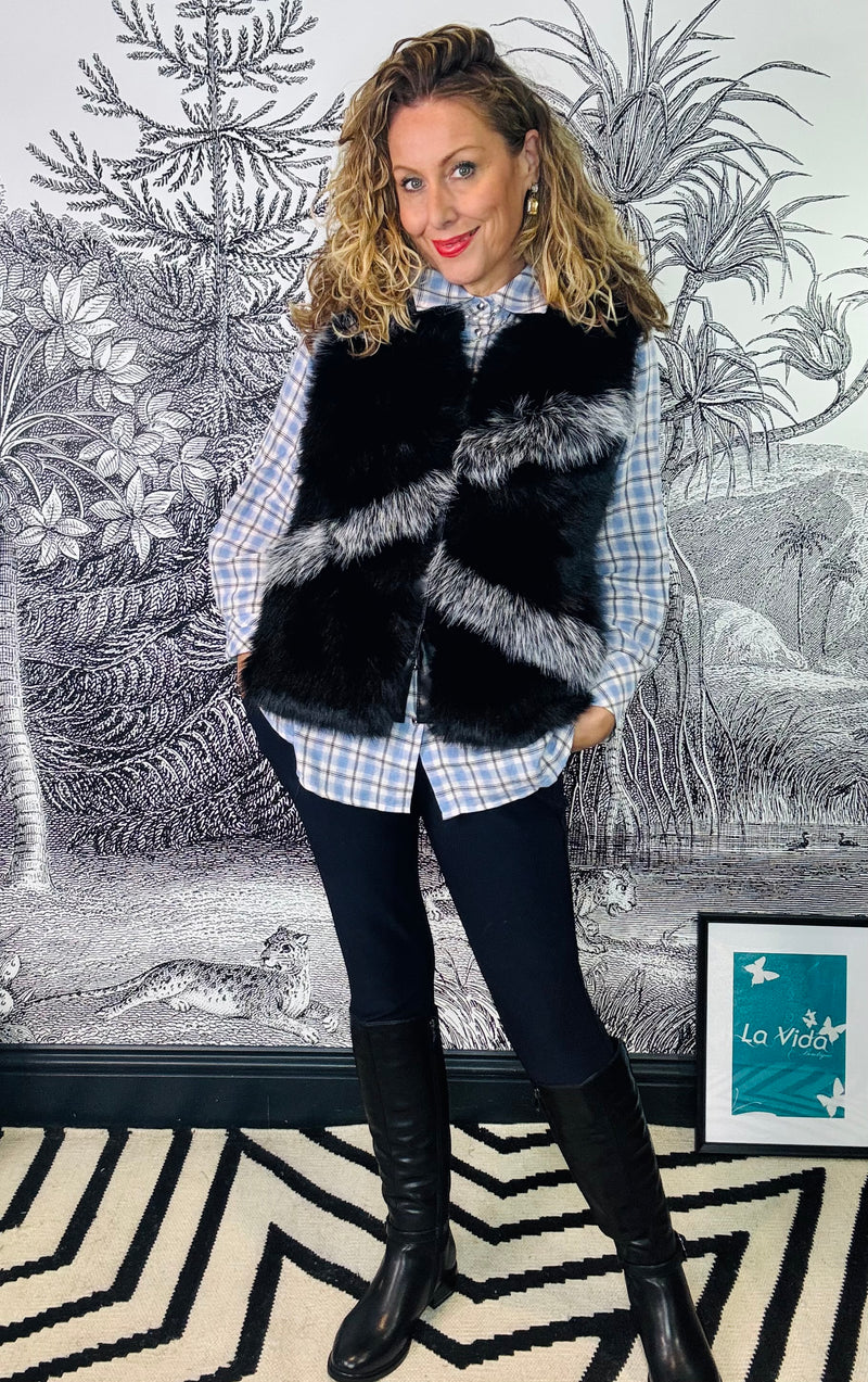 Marlow Faux Fur Gilet in Black