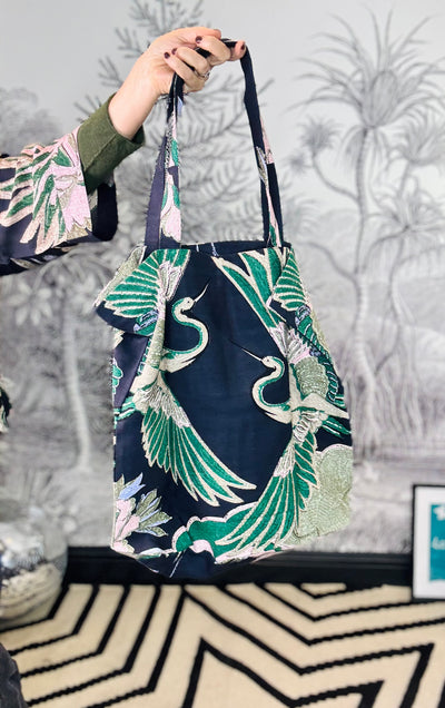 Crane Emerald Canvas Bag