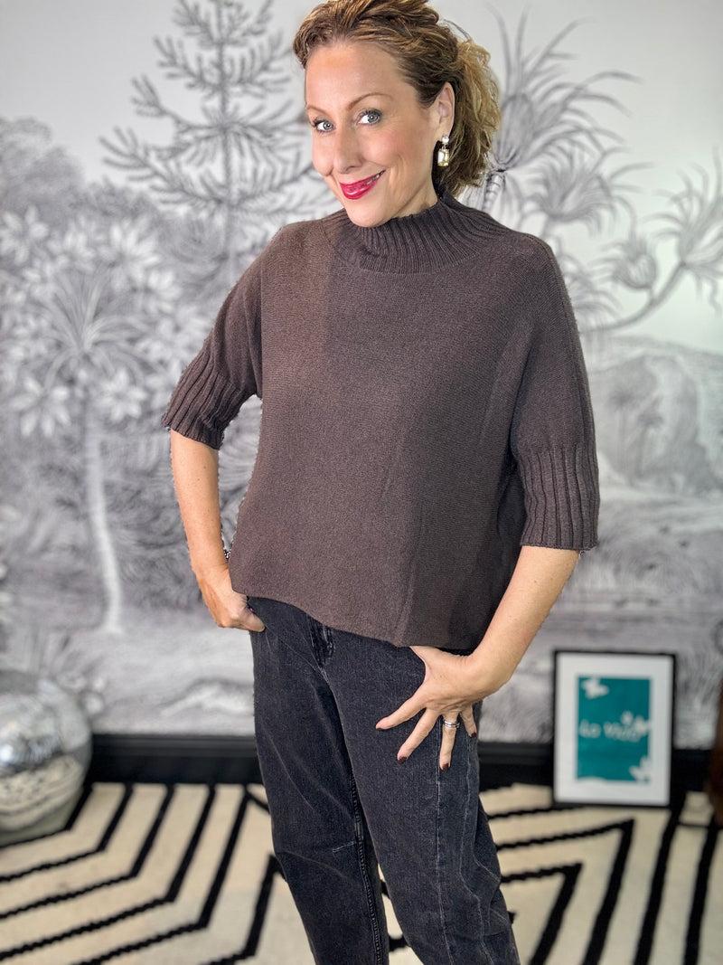 Hattie High Neck Short Sleeve Jumper
