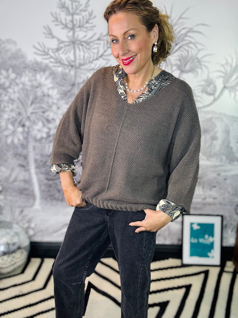 Nancy Nautical Stitch Batwing Jumper