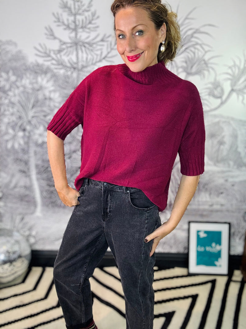 Hattie High Neck Short Sleeve Jumper