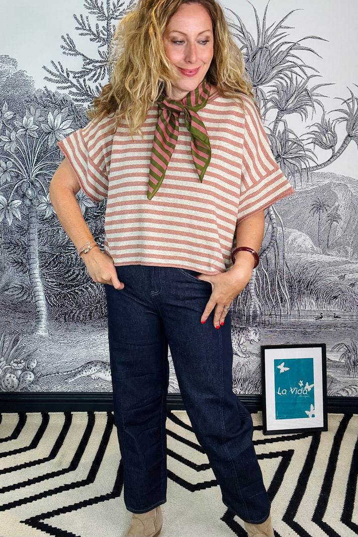 Shirley striped mini scarf