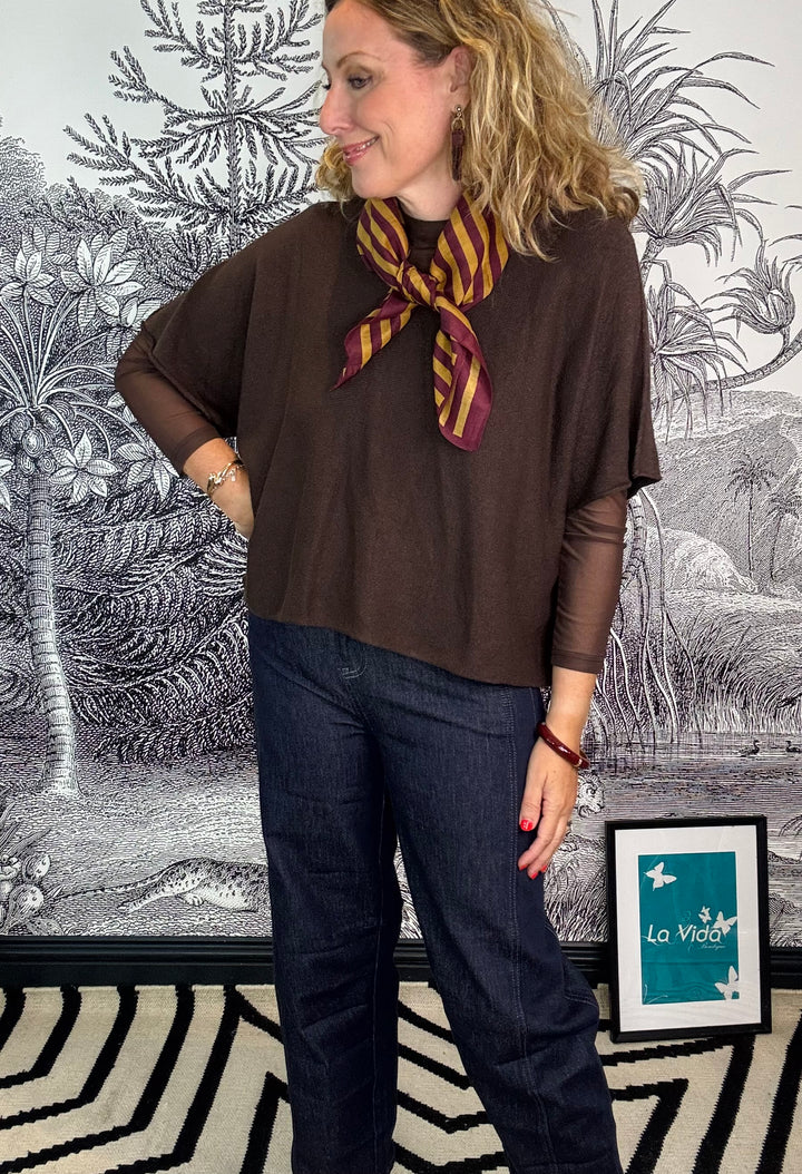 Shirley striped mini scarf