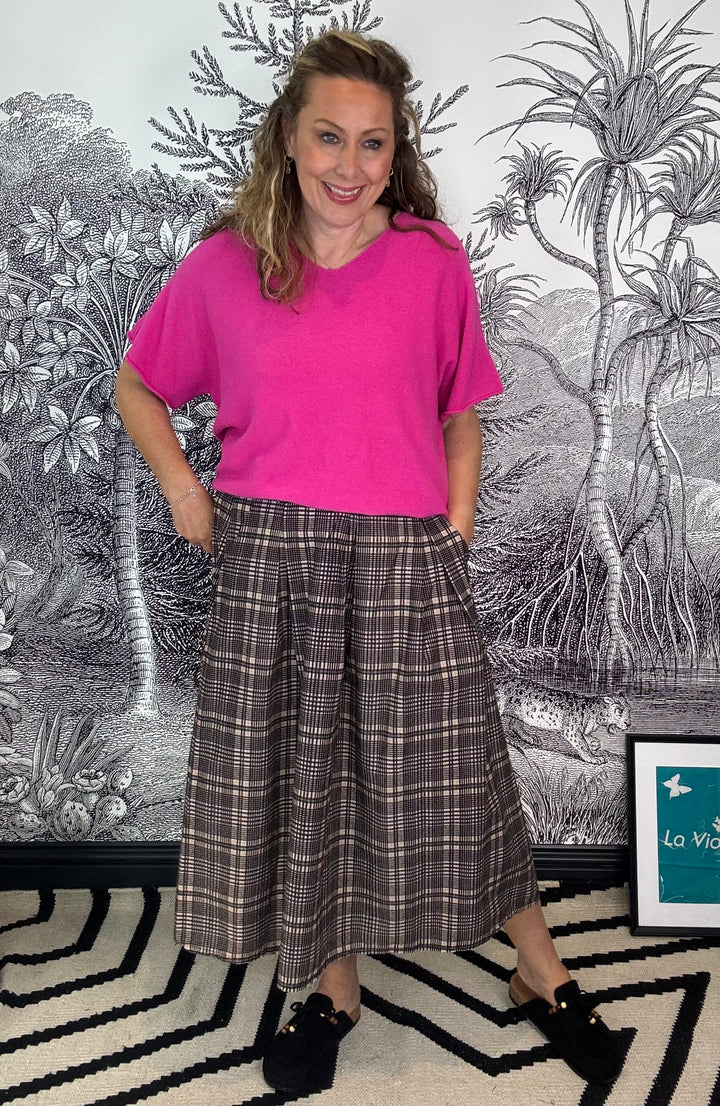 York Check skirt in black