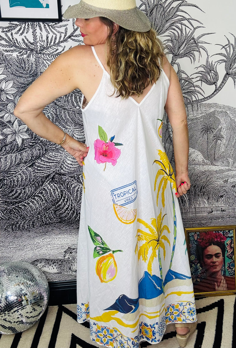 Tropicana Cotton Mix Strappy Maxi Dress