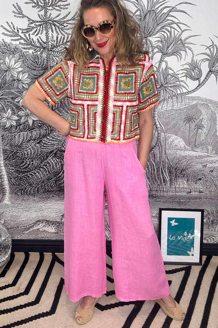 Lisbon Linen Wide Leg Trouser