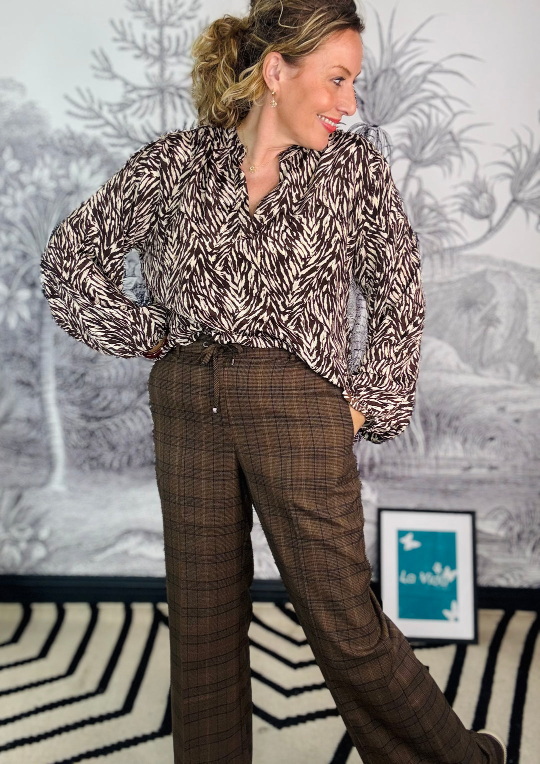 Luna blouse in Golden Toffee Print